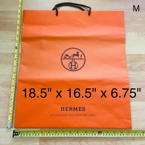 Hermes Paper Shopping Bag - orange large (18.5" x 16.5" x 6.75") [M] - Picture 1 of 6